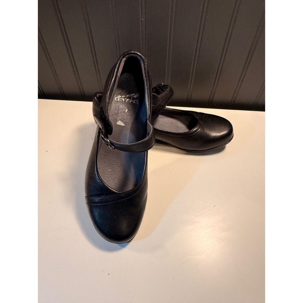 Dansko Black Leather Mary Jane Pumps Buckle Strap Comfort Shoes Womens 38